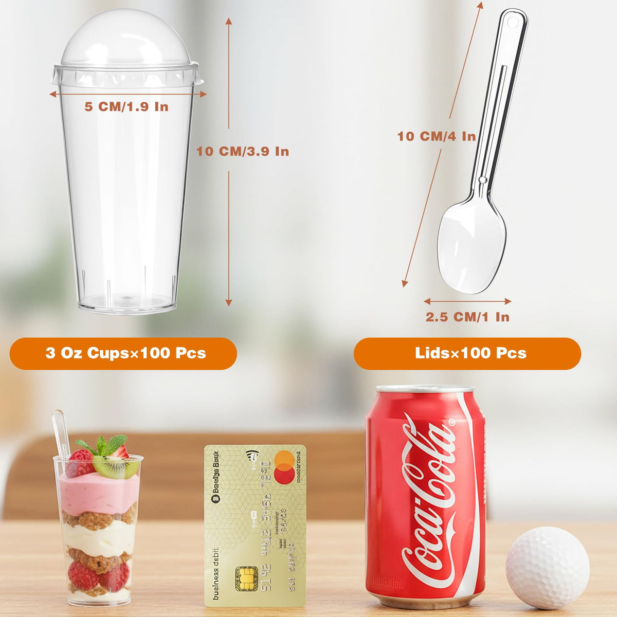 Budiwati clear parfait cups with lids preserving freshness at events