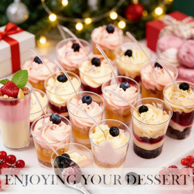 Budiwati photo-ready dessert cups enhancing party displays