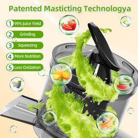 Budsom dual-strainer system yields smooth, pulp-free juice