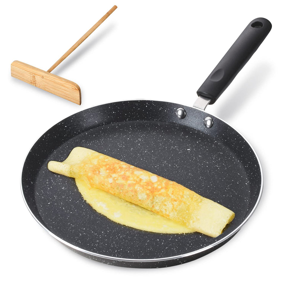 BUECMUE 10.5-inch nonstick crepe pan for easy release and even browning