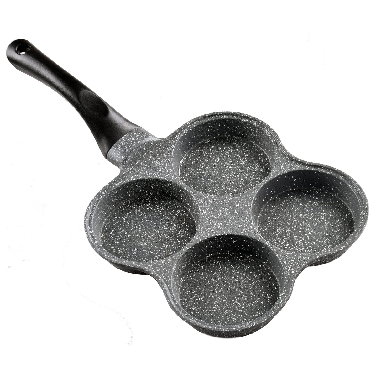 Buecmue rustless egg frying pan with 4-cup design for easy breakfasts