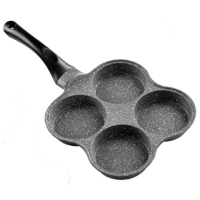 Buecmue rustless egg frying pan with 4-cup design for easy breakfasts