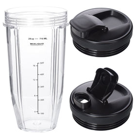 Buecmue sip and seal lid shown, leak-free design for on the go blending