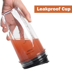 Buecmue sip-seal lids with cups for spill-free blending
