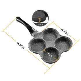 Buecmue egg pan sturdy handle with hanging hole for storage