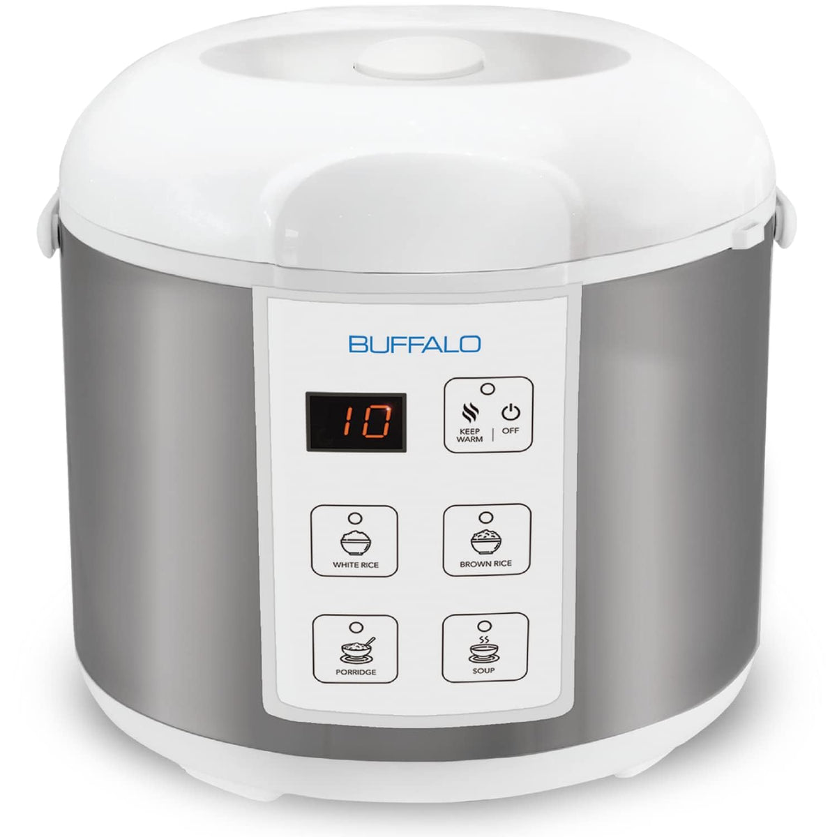 BUFFALO Classic rice cooker with clad inner pot heats evenly for fluffy rice.
