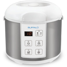 BUFFALO Classic rice cooker with clad inner pot heats evenly for fluffy rice.