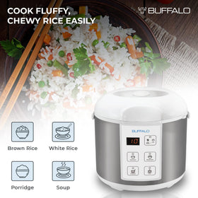 BUFFALO Classic rice paddle included for smooth, fluffy rice.