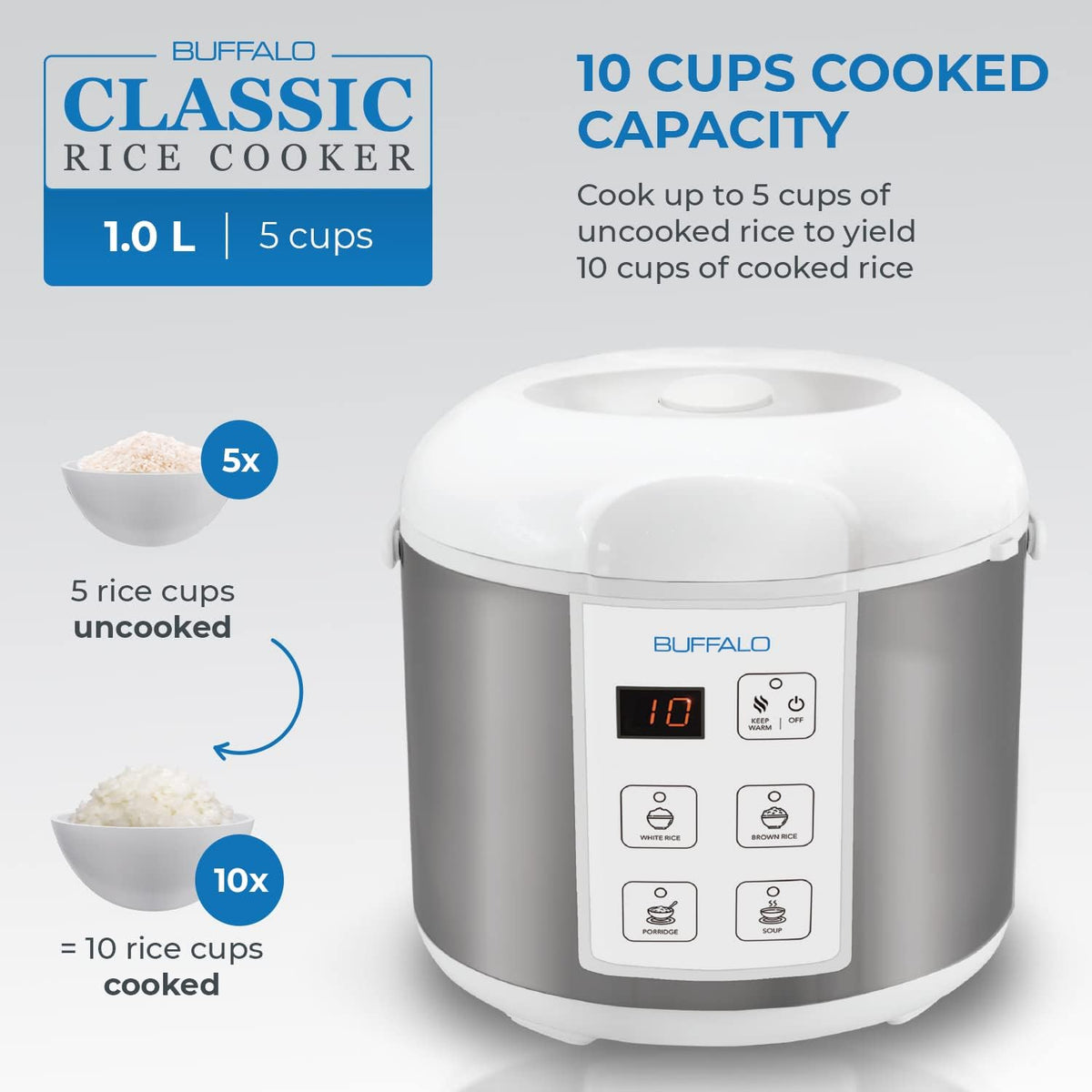 BUFFALO Classic steam vent for easy cleaning and even steam release.