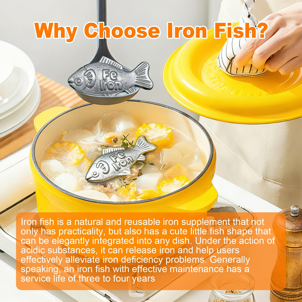 Buhobha Iron Fish in a kettle promoting easy iron fortification during cooking