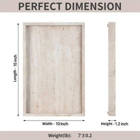 BUICCE rectangular travertine tray on a coffee table for organized display.