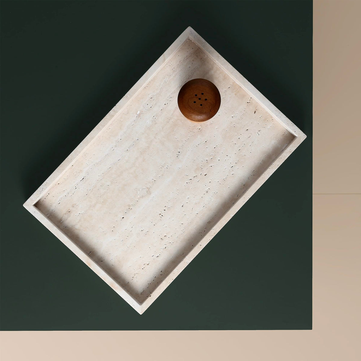 BUICCE travertine tray large display space for everyday essentials.