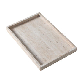 BUICCE travertine tray close-up texture highlighting natural pores for rustic decor.