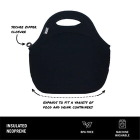BUILT Gourmet Getaway lunch tote with zip closure securing contents during travel