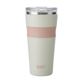 Built Shasta tumbler with flip-lid open for quick sipping on the go.