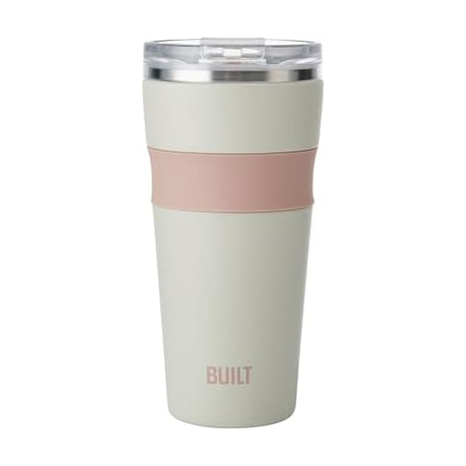 Built Shasta tumbler with flip-lid open for quick sipping on the go.
