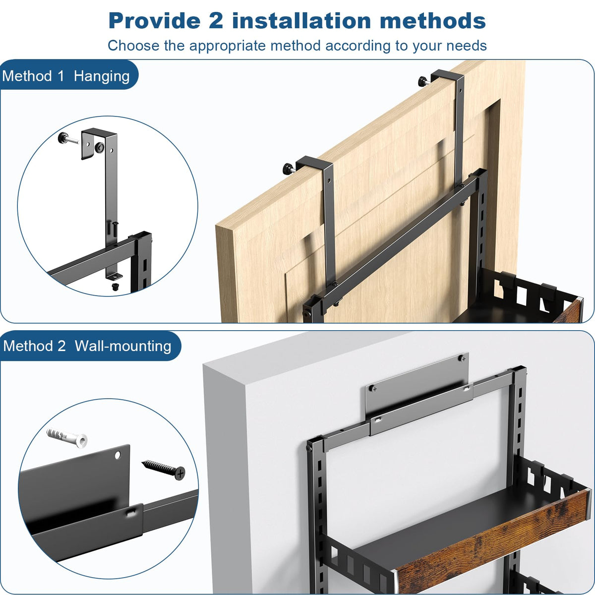 BUKFEN 2-in-1 door-hanging or wall-mounted spice rack in action.