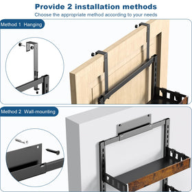 BUKFEN 2-in-1 door-hanging or wall-mounted spice rack in action.