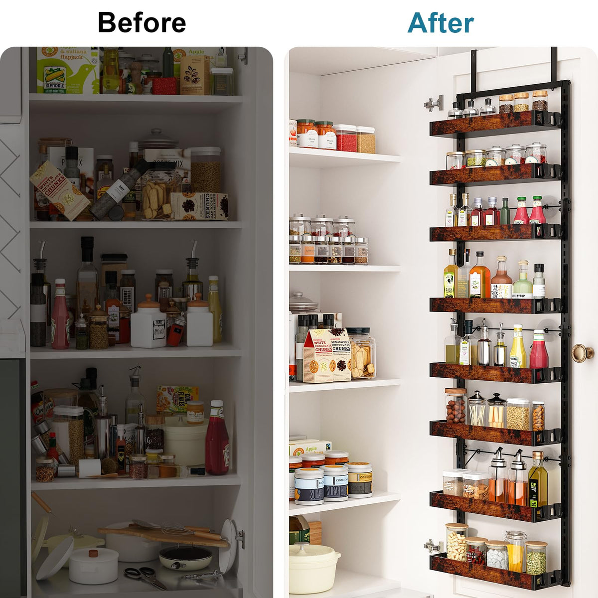 BUKFEN large capacity shelves maximize pantry space efficiently.