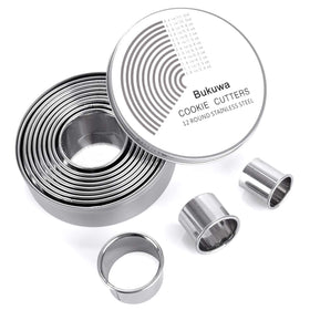 Bukuwa round cookie cutter set in a compact box for easy storage