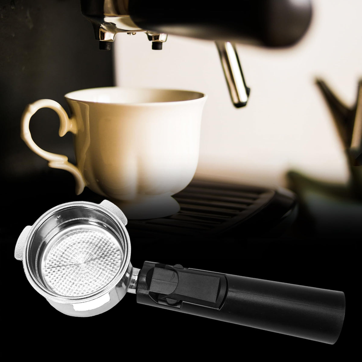 BuleVina easy-clean portafilter for hygienic espresso prep.