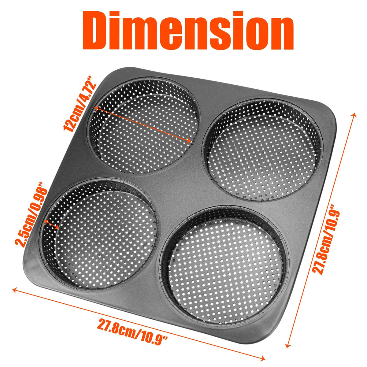 BuleVina bun pan top view highlighting four cavities and compact footprint.