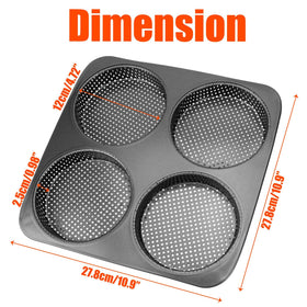 BuleVina bun pan top view highlighting four cavities and compact footprint.