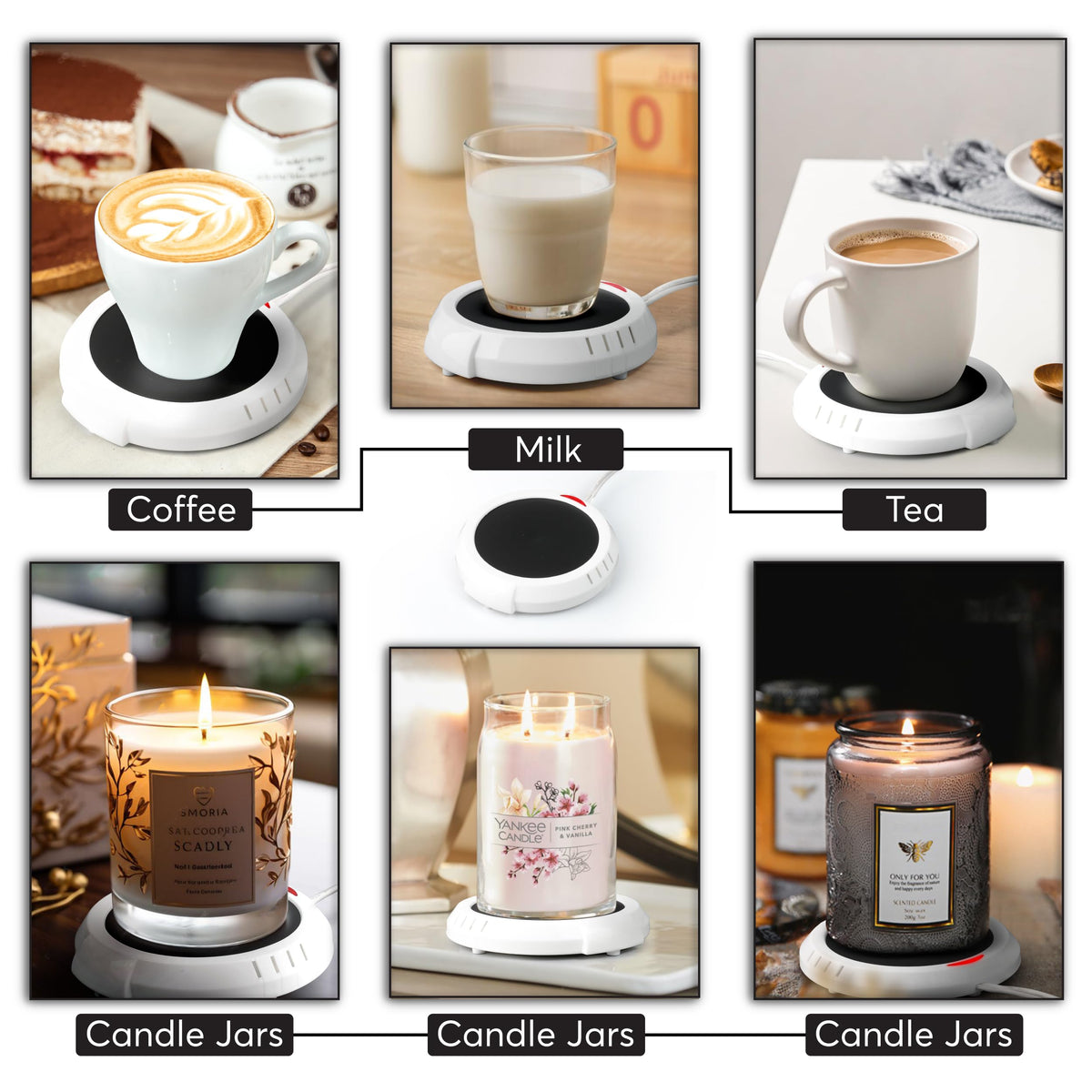 Bulk Paradise candle warmer front view showing a sleek black design.