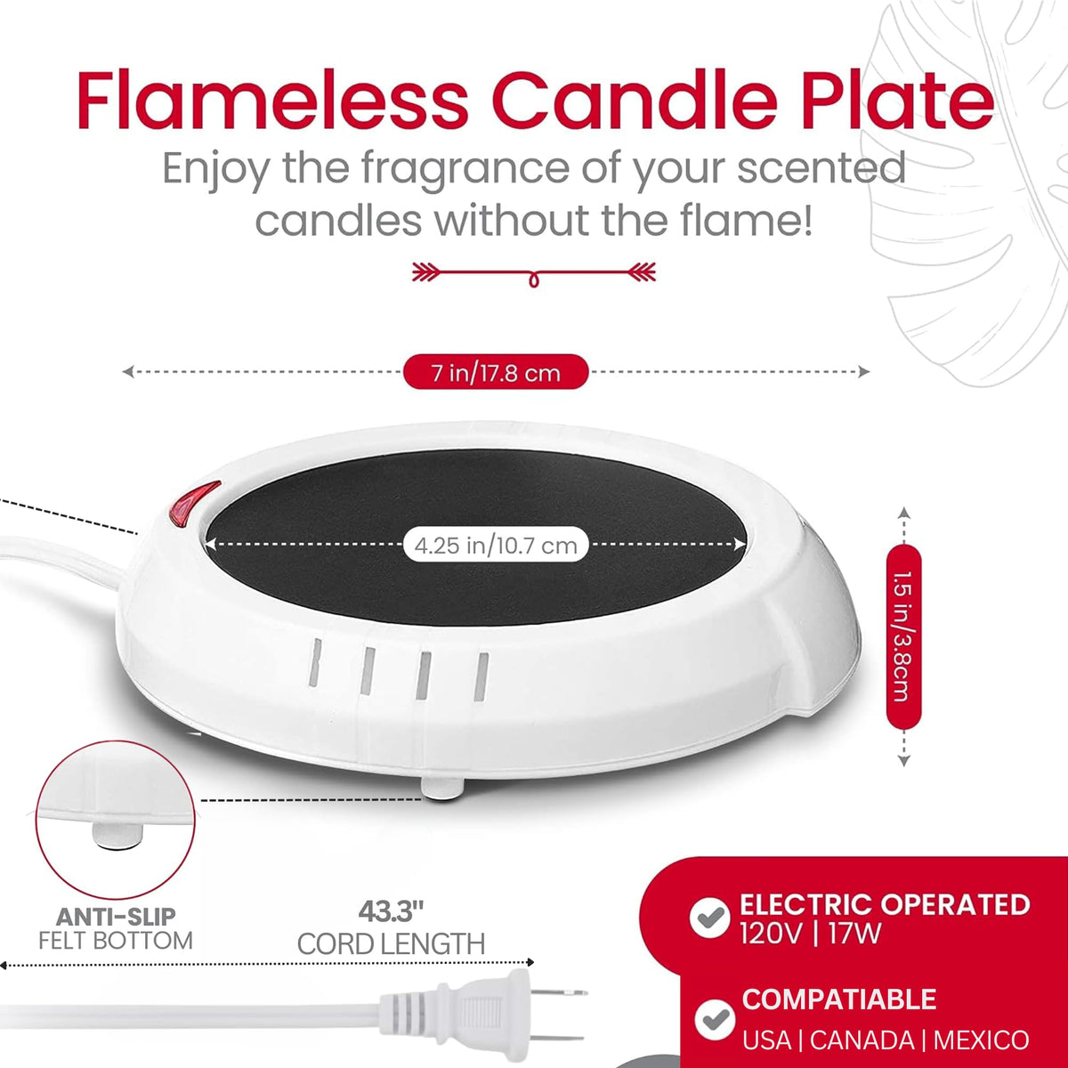 Bulk Paradise flame-free warmer plate shows fragrance release without a wick.