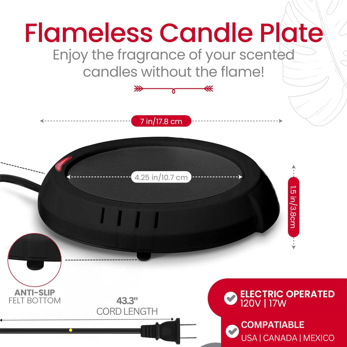 Bulk Paradise electric jar warmer melts wax gently to scent a room.