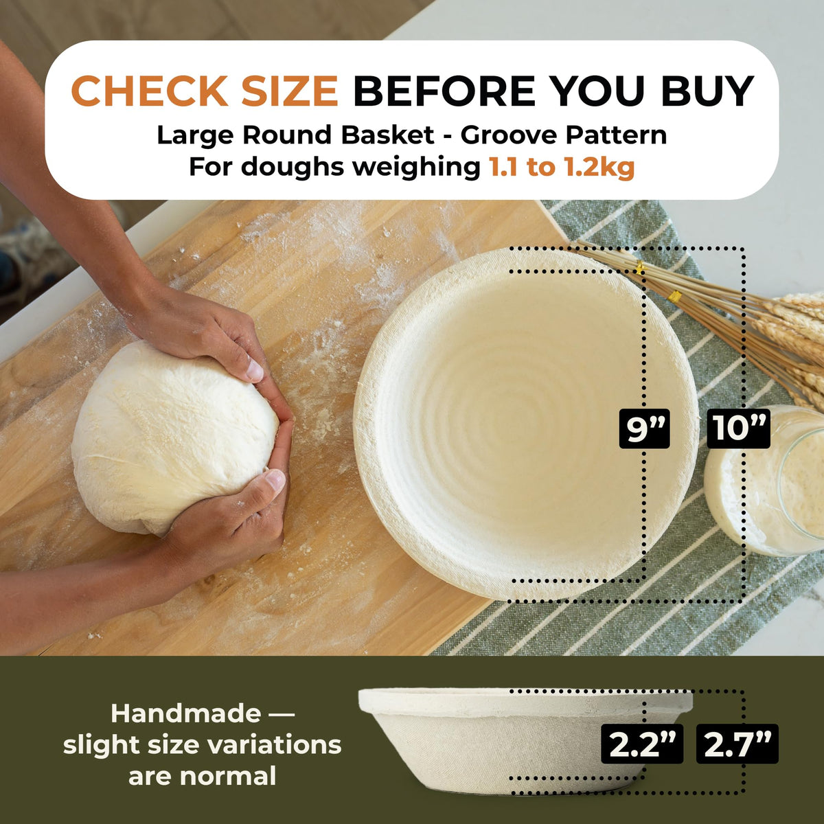 Bulka banneton promotes even crust development for golden-brown results