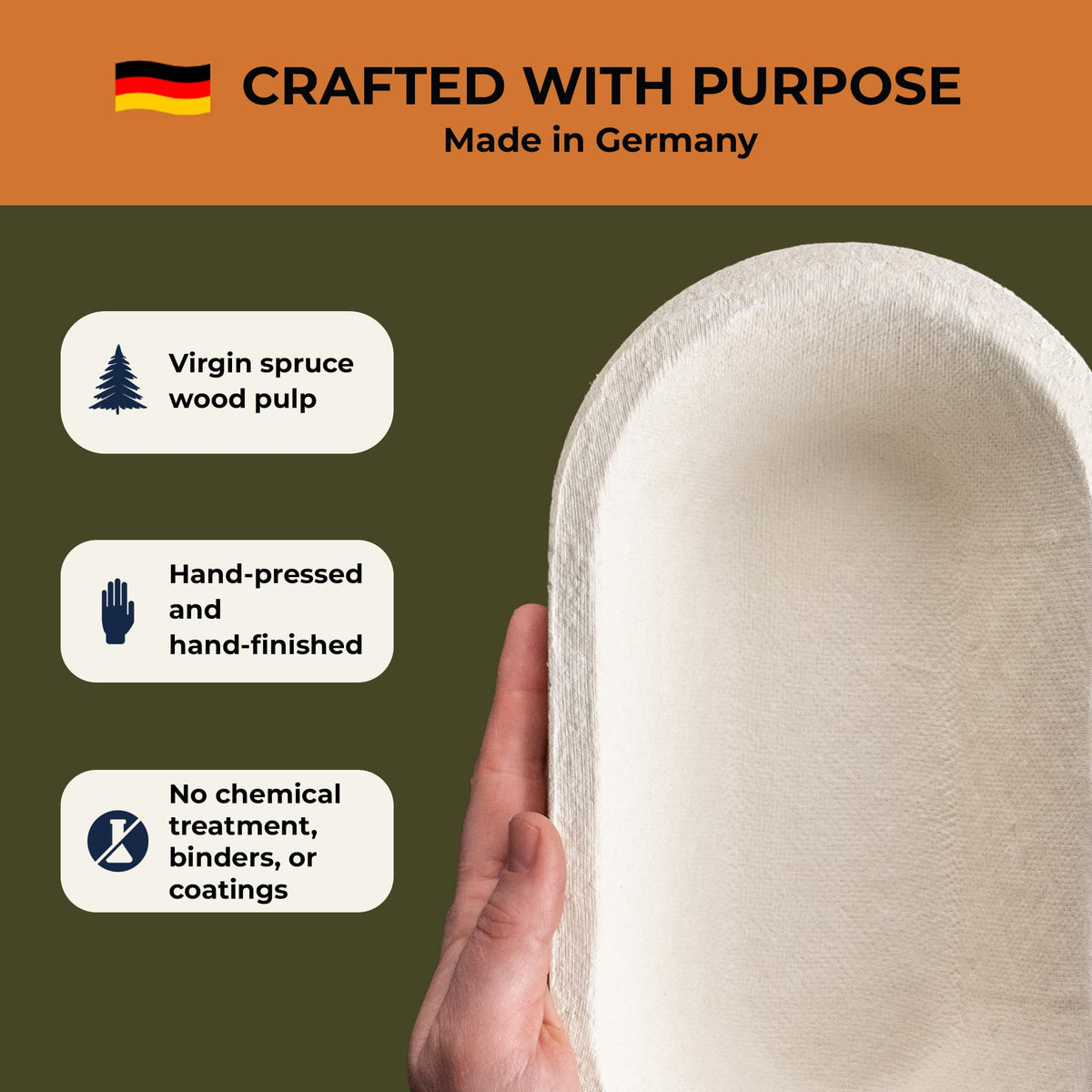Bulka non-stick banneton surface aids easy release and quick cleanup.