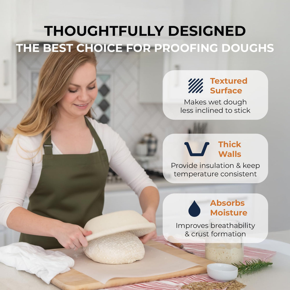 Bulka bread-proofing basket showcases eco-friendly wood pulp design supports natural dough respiration.