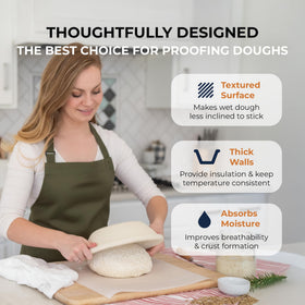 Bulka bread-proofing basket showcases eco-friendly wood pulp design supports natural dough respiration.