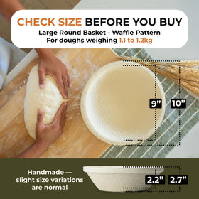 Bulka 1kg-capacity banneton helps shape larger loaves for sourdough, rye, or focaccia.