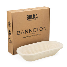 Bulka large oval 1kg waffle banneton ready for large artisanal loaves
