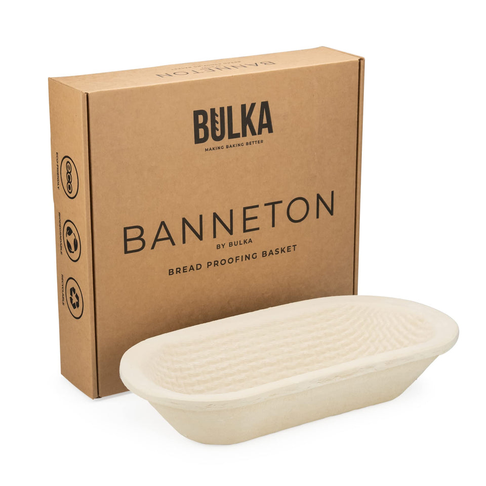 Bulka large oval 1kg waffle banneton ready for large artisanal loaves