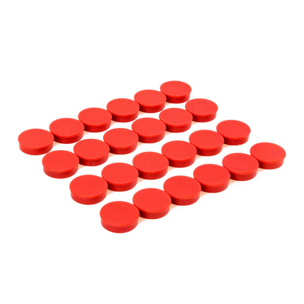 Bullseye Office 24-round red magnets pack shot on fridge
