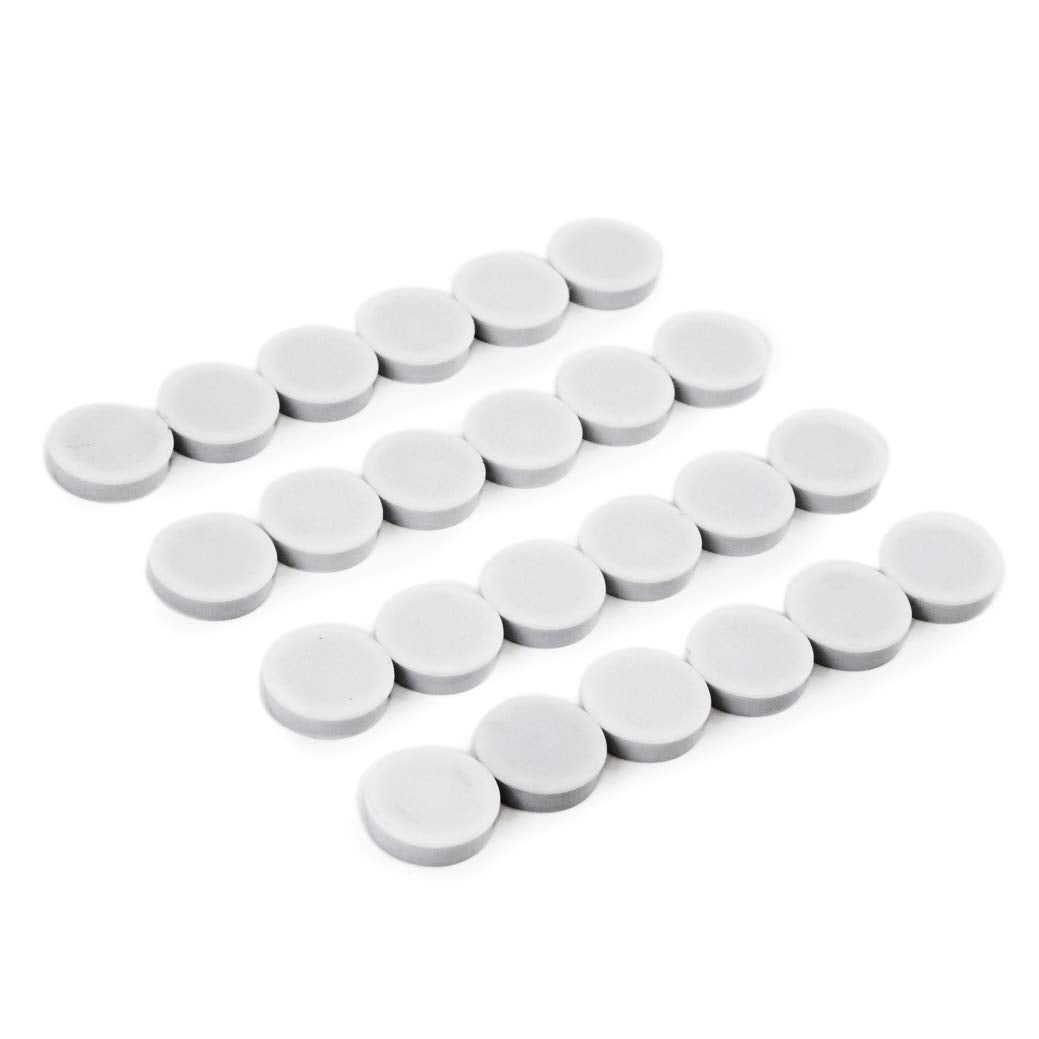 Bullseye Office 24 white round magnets on fridge for organization