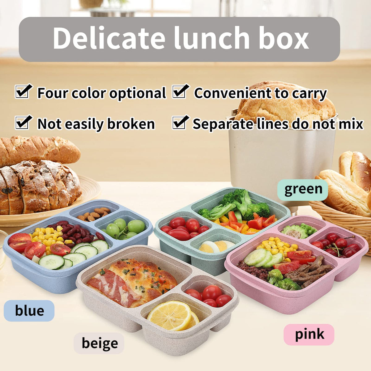Buluker microwave-safe removable tray enables quick reheating of meals.