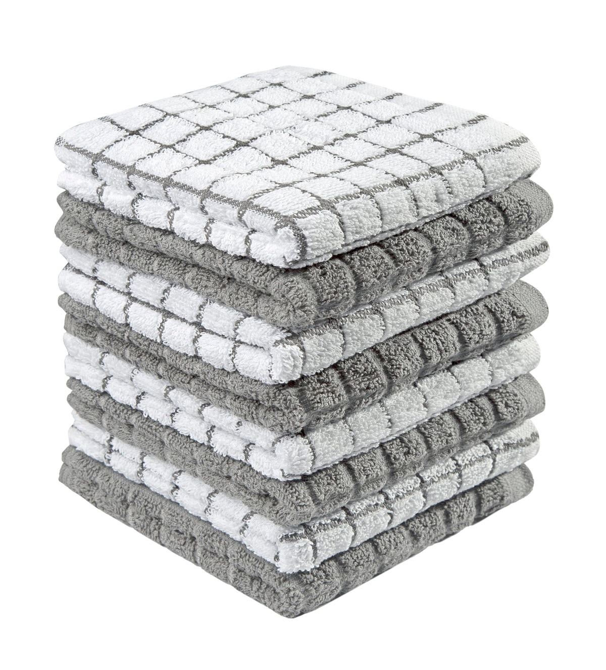 Bumble Dish Cloths eight-pack in gray offering soft, absorbent kitchen cleaning for daily use.