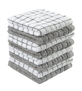 Bumble Dish Cloths eight-pack in gray offering soft, absorbent kitchen cleaning for daily use.
