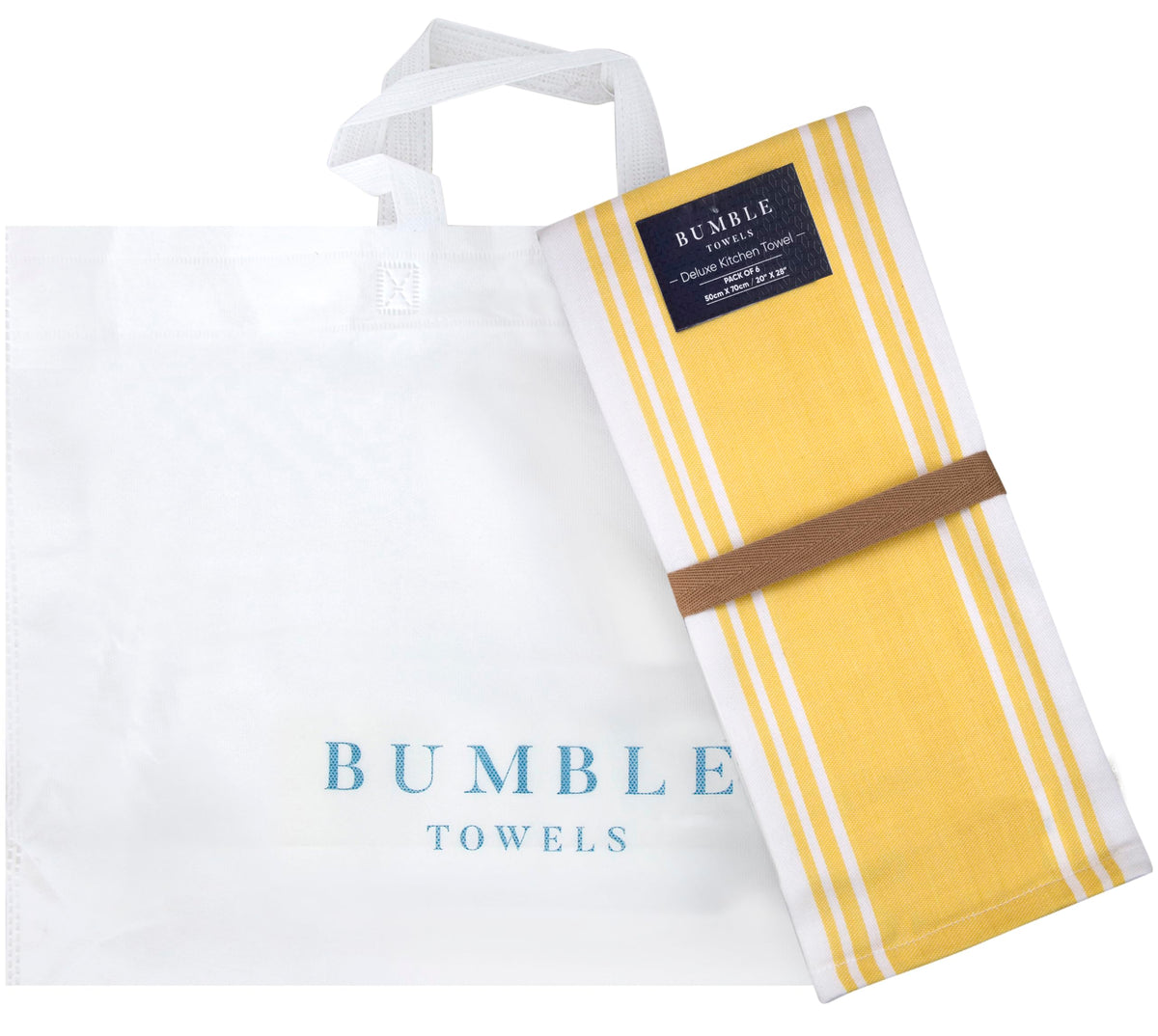 Bumble Towels six-pack offers varied textures for drying and wiping tasks.