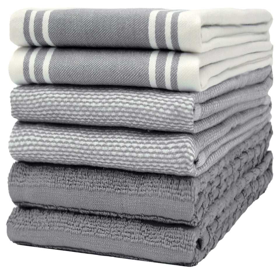 Bumble Towels flat towel in gray for quick kitchen drying.