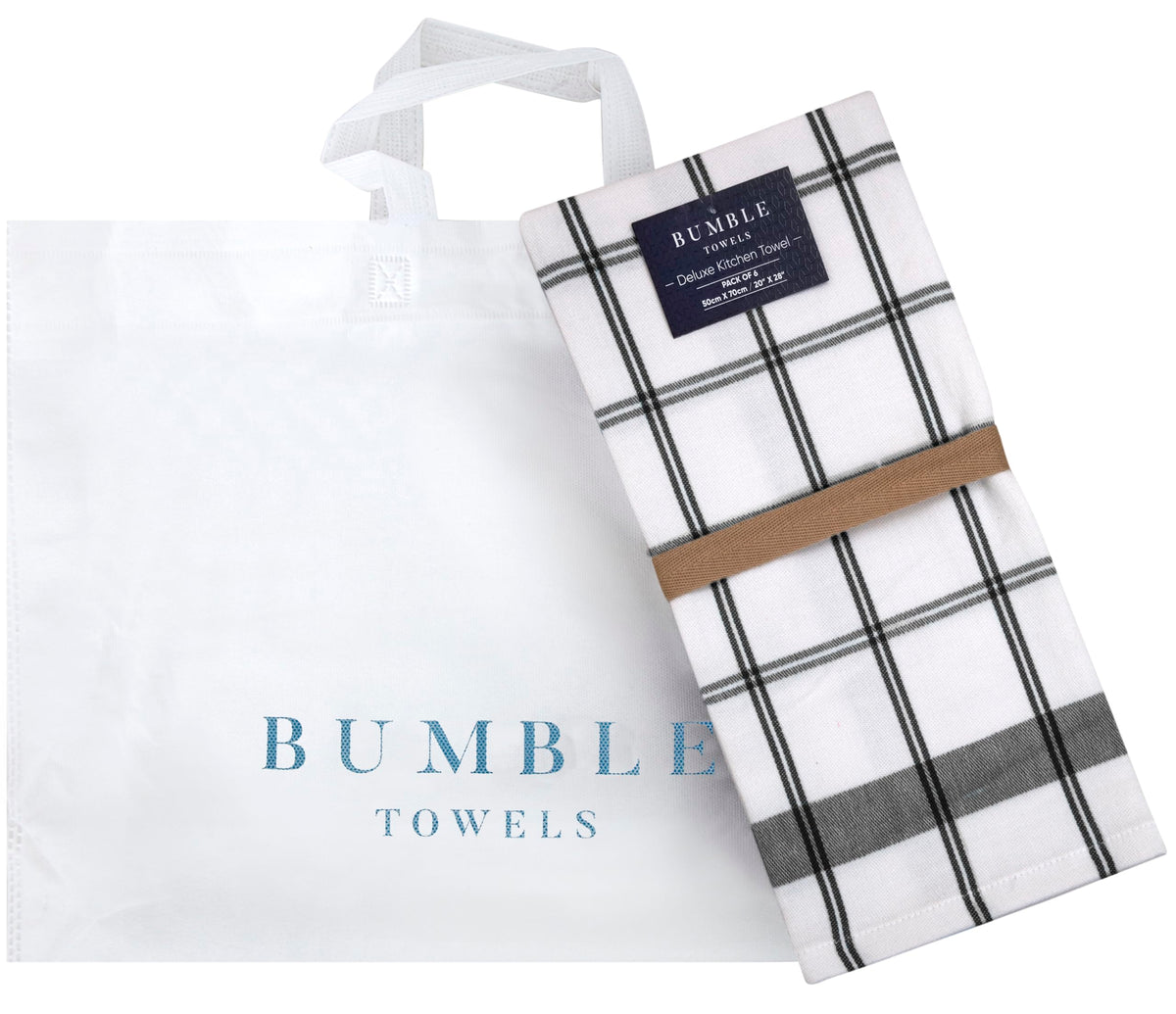 Bumble Towels hanging loop enables easy sink-side storage