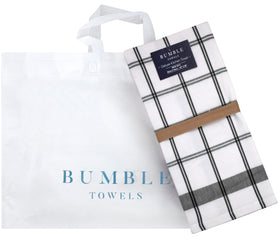 Bumble Towels hanging loop enables easy sink-side storage