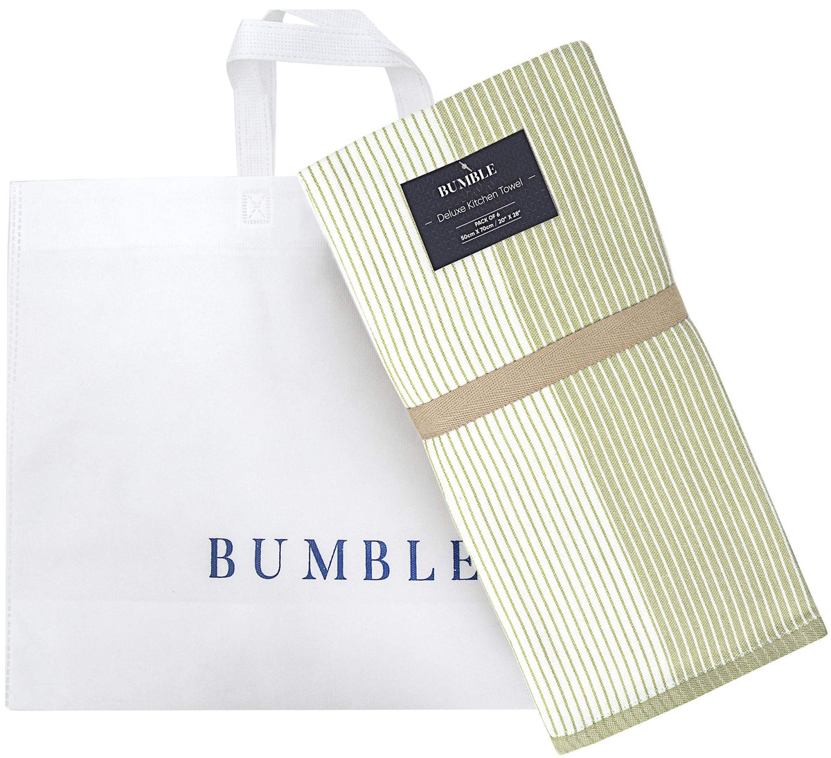Bumble Towels tote bag included for gifting and organization.