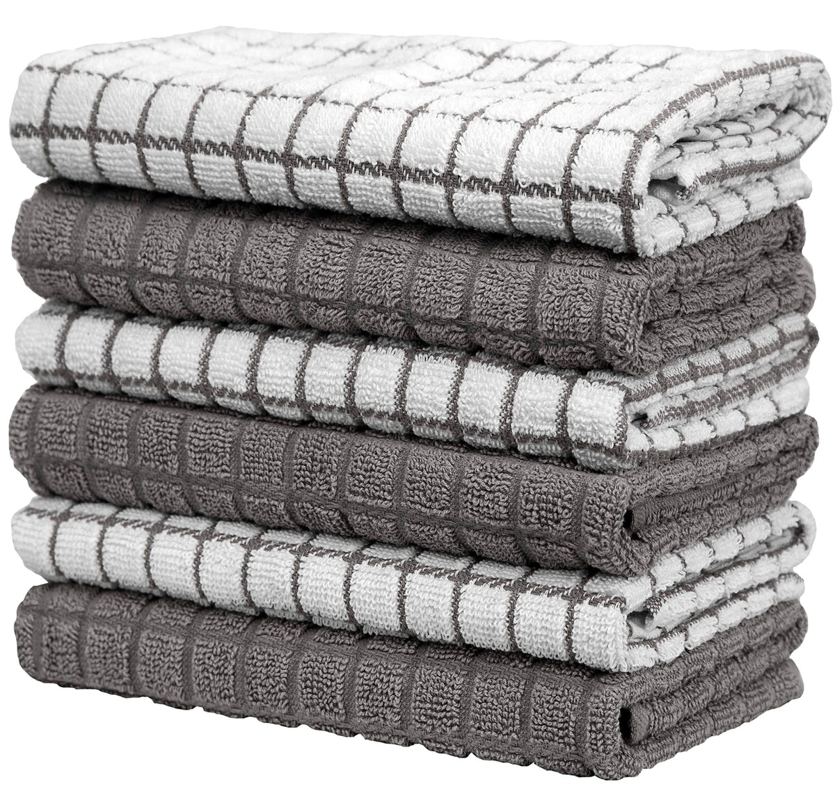 Bumble Kitchen Towels six-pack provides ready-to-use supply.