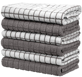 Bumble Kitchen Towels six-pack provides ready-to-use supply.