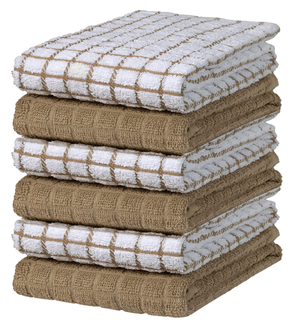 Bumble Kitchen Towels close-up texture in tan, premium cotton